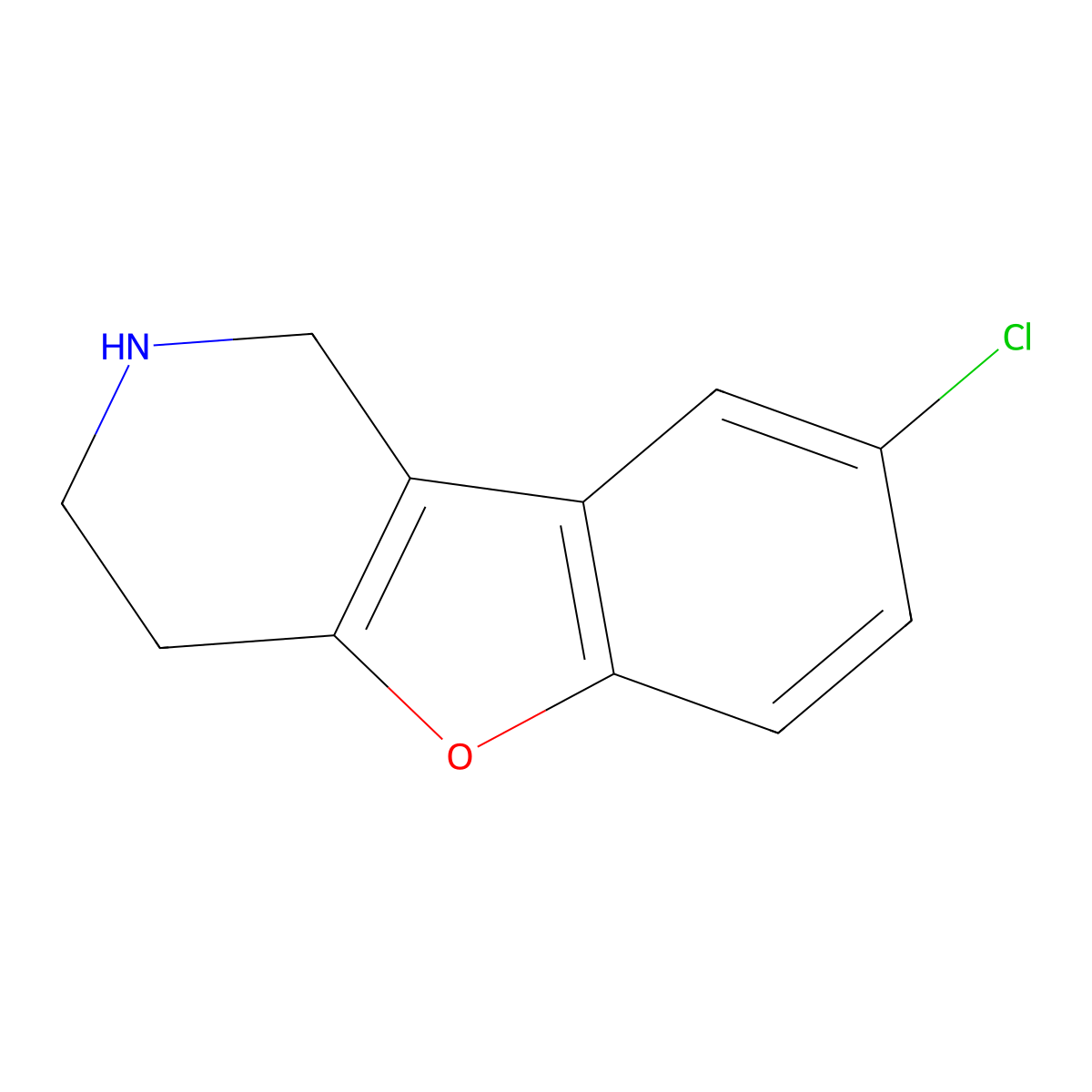 8-Chloro-1,2,3,4-tetrahydrobenzofuro[3,2-c]pyridine molecular structure, CAS 260273-73-2