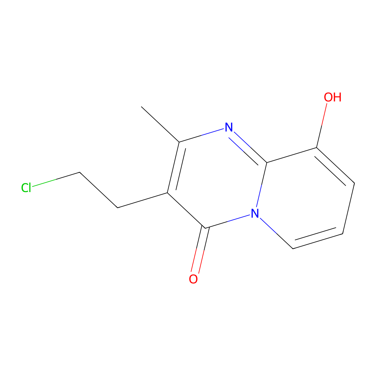 3-(2-Chloroethyl)-9-hydroxy-2-methyl-4h-pyrido[1,2-a]pyrimidin-4-one molecular structure, CAS 260273-82-3