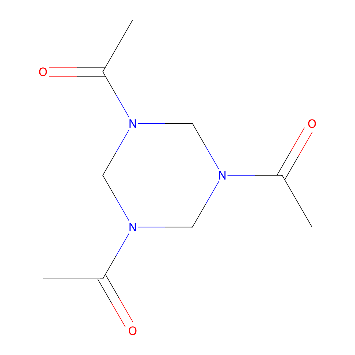 1,3,5-Triacetylhexahydro-1,3,5-triazine molecular structure, CAS 26028-46-6