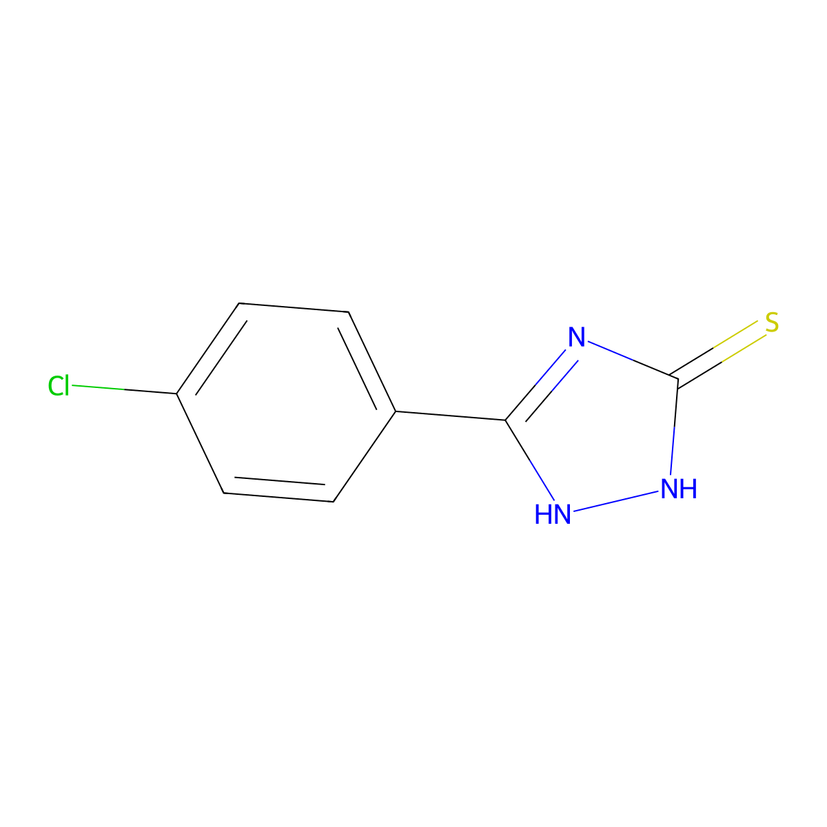 5-(4-chlorophenyl)-4H-1,2,4-triazole-3-thiol molecular structure, CAS 26028-65-9
