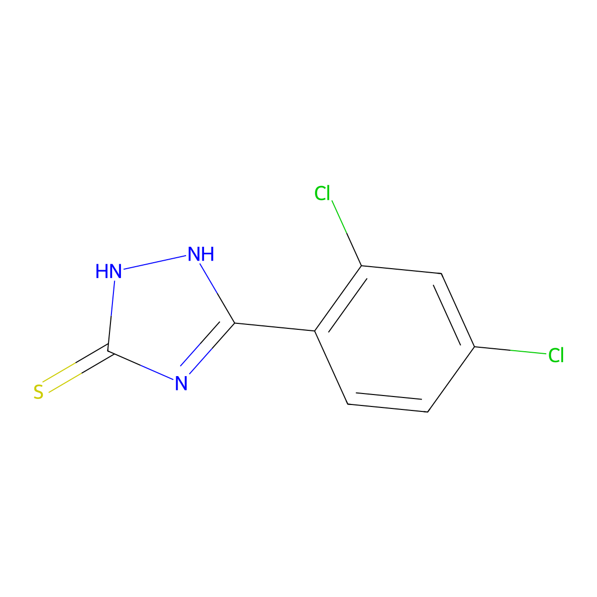 5-(2,4-Dichloro-phenyl)-4H-(1,2,4)triazole-3-thiol molecular structure, CAS 26028-68-2