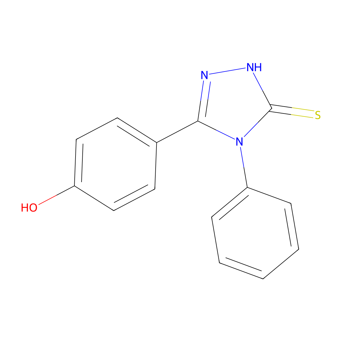 4-(5-Mercapto-4-phenyl-4H-[1,2,4]triazol-3-yl)-phenol molecular structure, CAS 26028-88-6