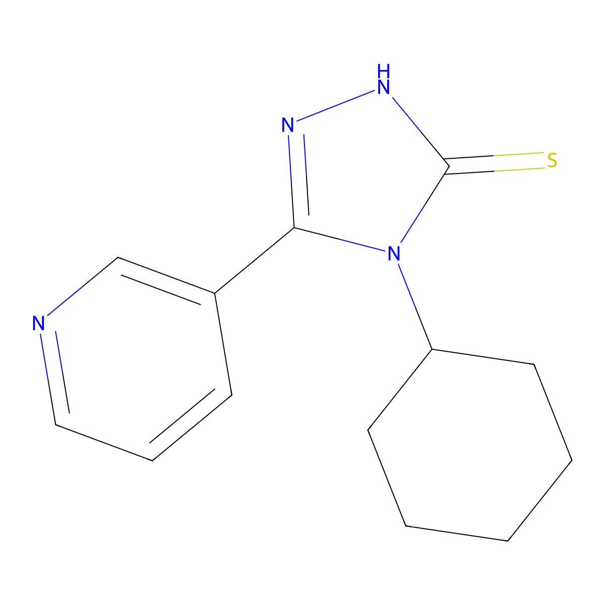 4-cyclohexyl-5-(pyridin-3-yl)-4H-1,2,4-triazole-3-thiol molecular structure, CAS 26028-99-9