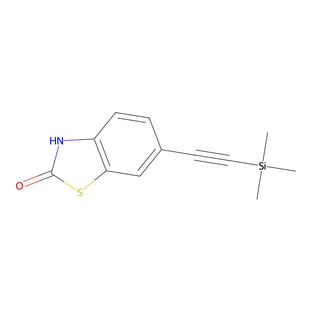 6-((trimethylsilyl)ethynyl)benzo[d]thiazol-2(3H)-one molecular structure, CAS 2602856-31-3