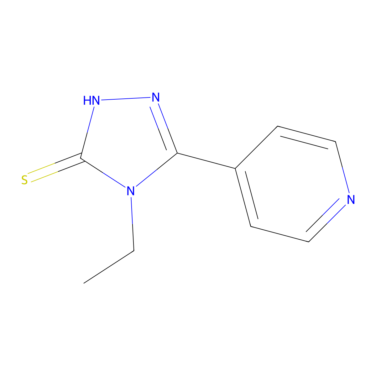 4-Ethyl-5-pyridin-4-yl-4h-(1,2,4)triazole-3-thiol molecular structure, CAS 26029-01-6