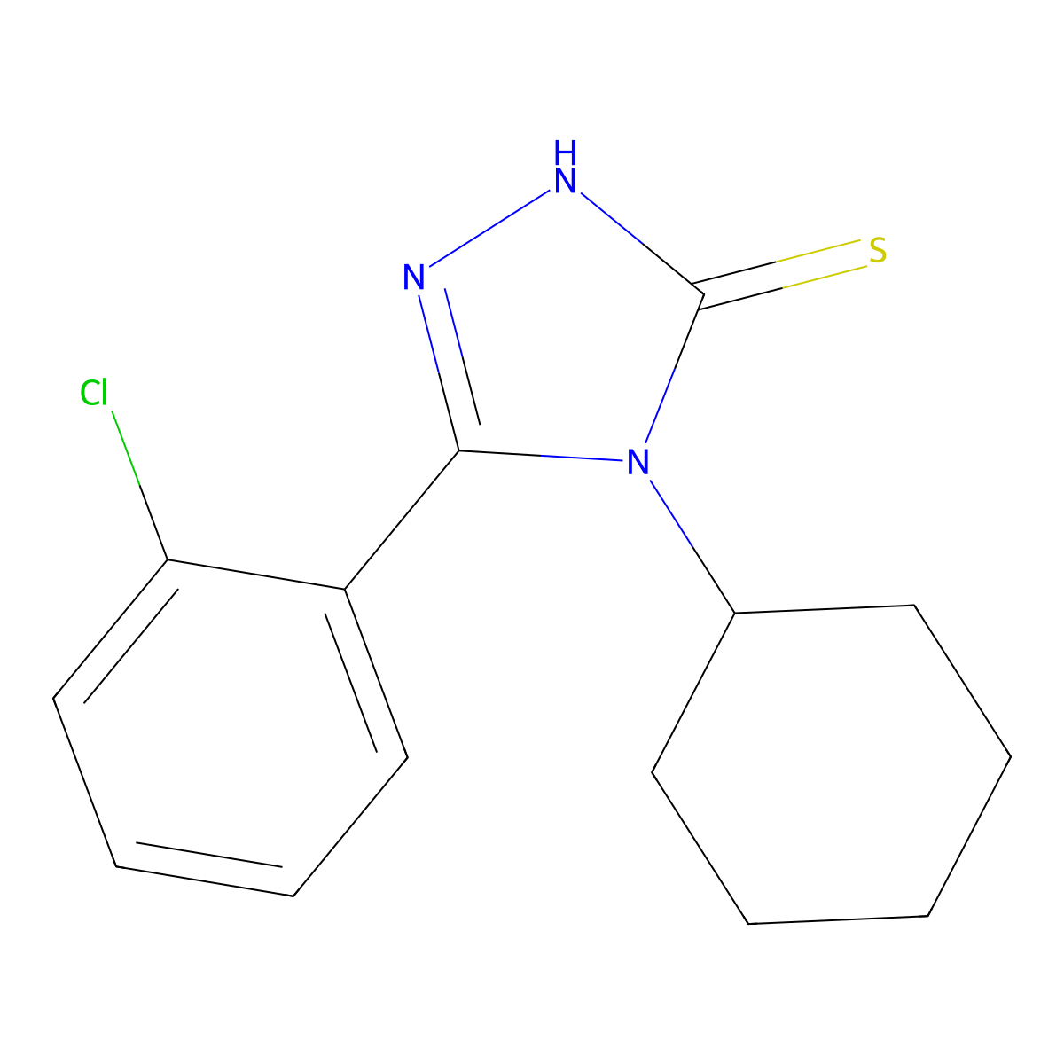 5-(2-chlorophenyl)-4-cyclohexyl-4H-1,2,4-triazole-3-thiol molecular structure, CAS 26029-19-6