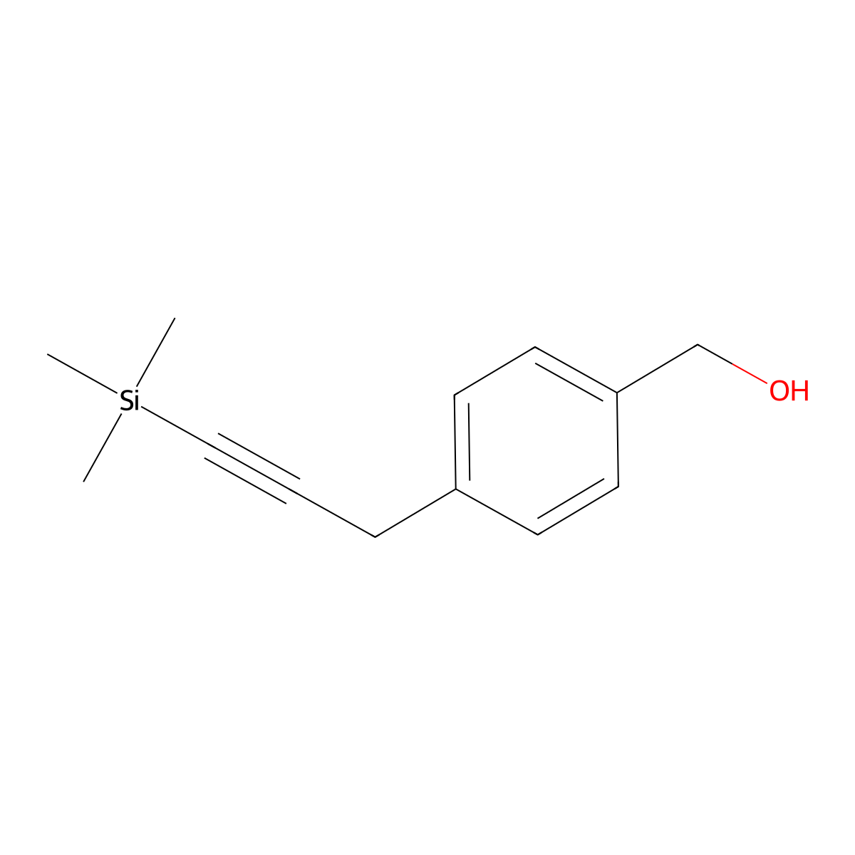 {4-[3-(Trimethylsilyl)prop-2-yn-1-yl]phenyl}methanol molecular structure, CAS 2602935-25-9