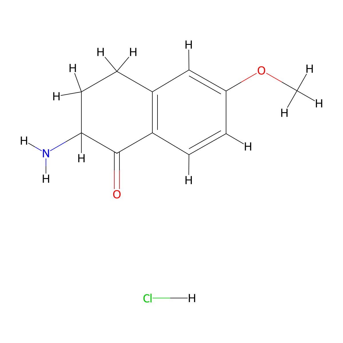 2-amino-6-methoxy-3,4-dihydronaphthalen-1(2H)-one hydrochloride molecular structure, CAS 2603-62-5