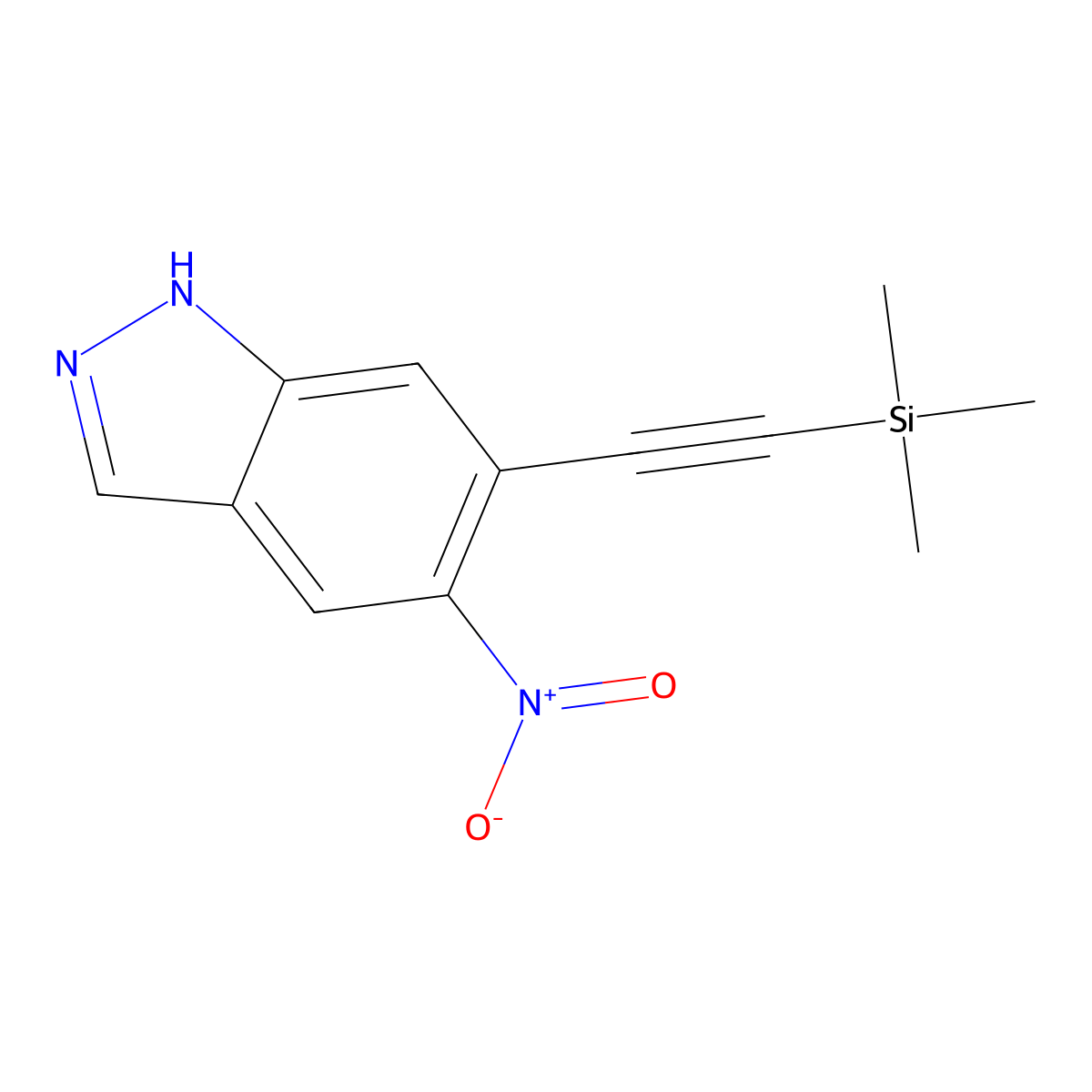 5-nitro-6-((trimethylsilyl)ethynyl)-2H-indazole molecular structure, CAS 2603113-93-3