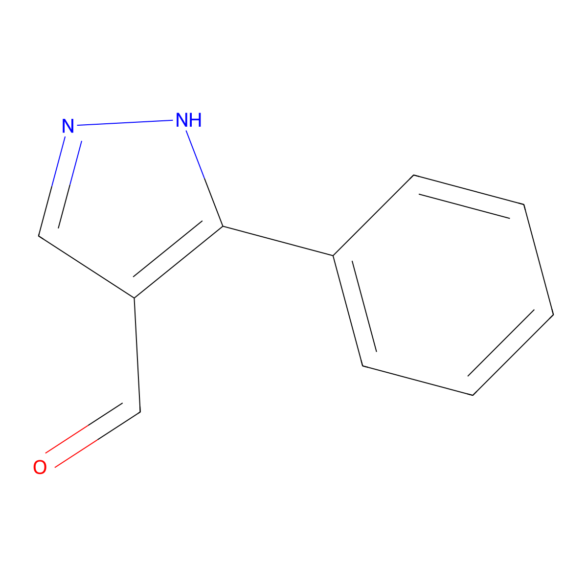 3-phenyl-1H-pyrazole-4-carbaldehyde molecular structure, CAS 26033-20-5
