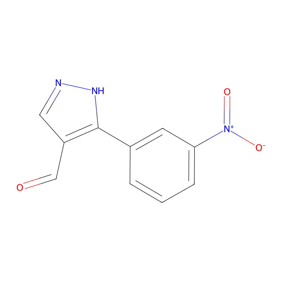 3-(3-nitrophenyl)-1H-pyrazole-4-carbaldehyde molecular structure, CAS 26033-25-0