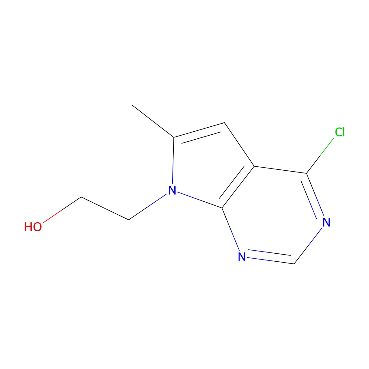 2-(4-Chloro-6-methyl-7H-pyrrolo[2,3-d]pyrimidin-7-yl)ethanol molecular structure, CAS 26035-87-0