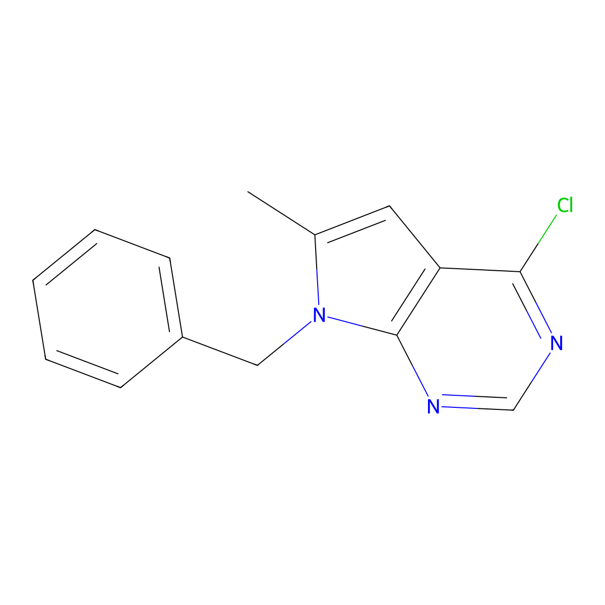 7-Benzyl-4-chloro-6-methyl-7H-pyrrolo[2,3-d]pyrimidine molecular structure, CAS 26035-89-2
