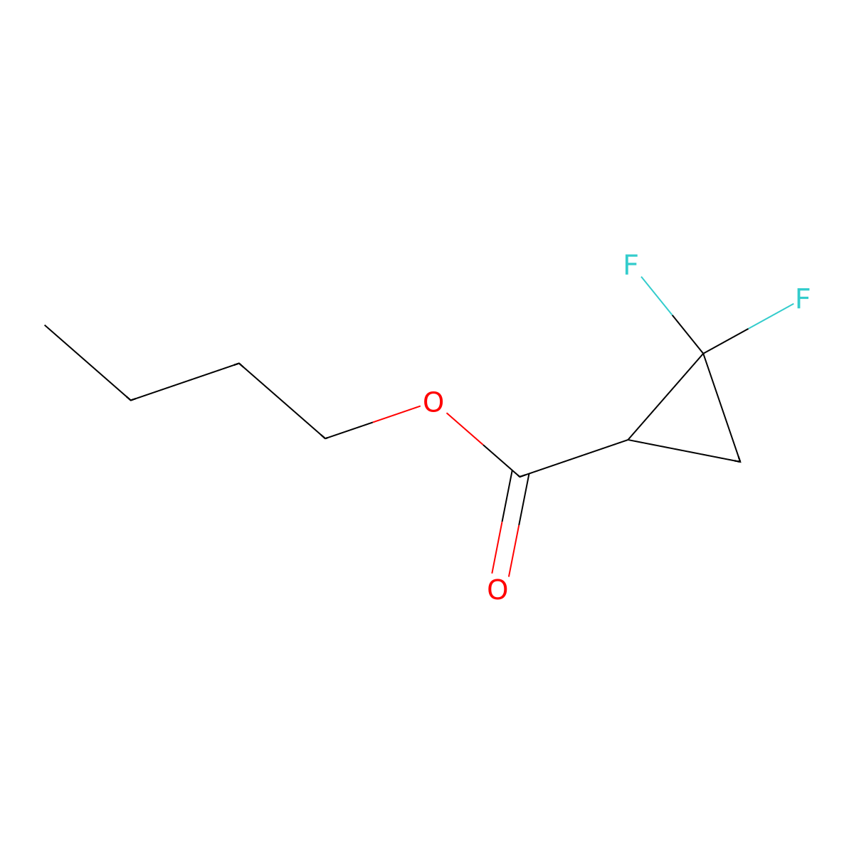 Butyl 2,2-difluorocyclopropanecarboxylate molecular structure, CAS 260352-79-2