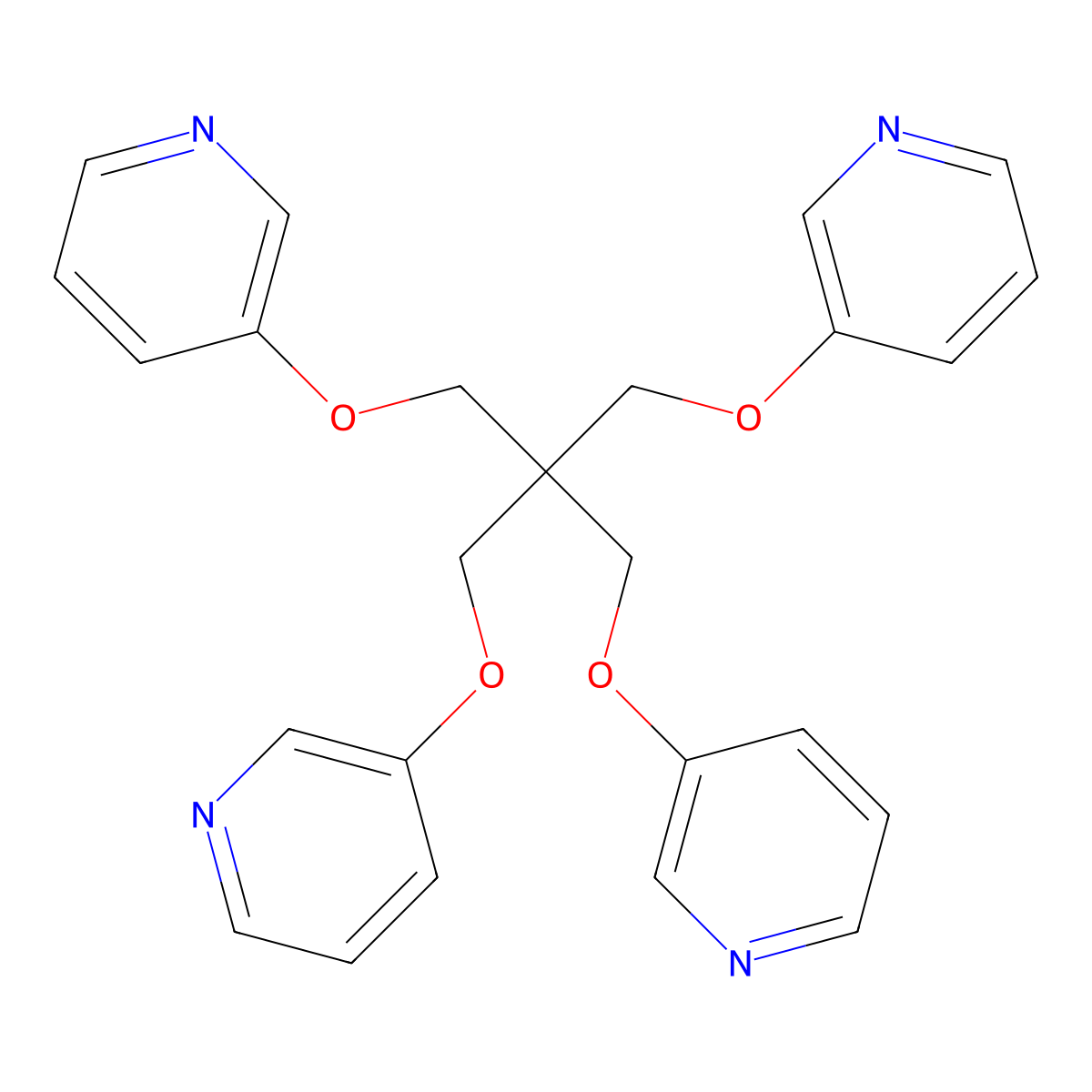 3,3'-((2,2-Bis((3-pyridinyloxy)methyl)-1,3-propanediyl)bis(oxy))bis(pyridine) molecular structure, CAS 260353-00-2