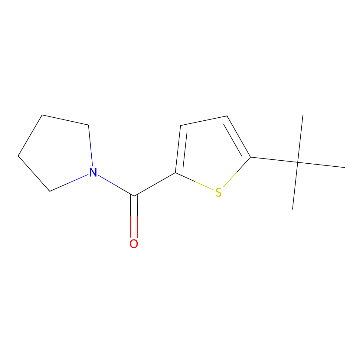 [5-(Tert-butyl)-2-thienyl](1-pyrrolidinyl)methanone molecular structure, CAS 260354-92-5