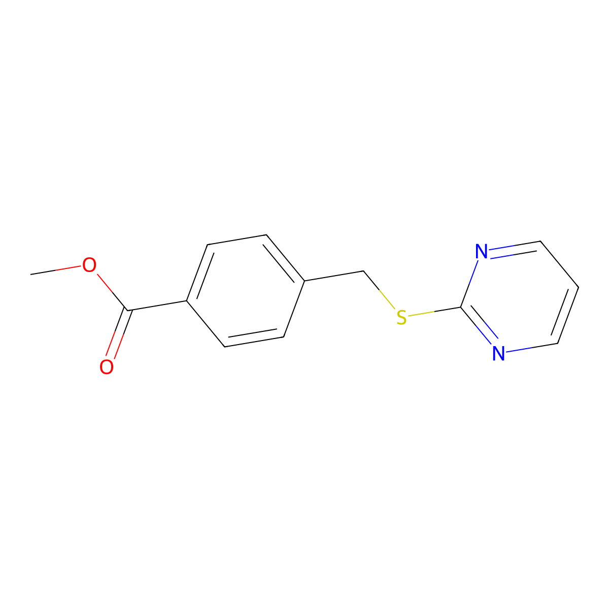 Methyl 4-[(pyrimidin-2-ylthio)methyl]benzoate molecular structure, CAS 260354-97-0