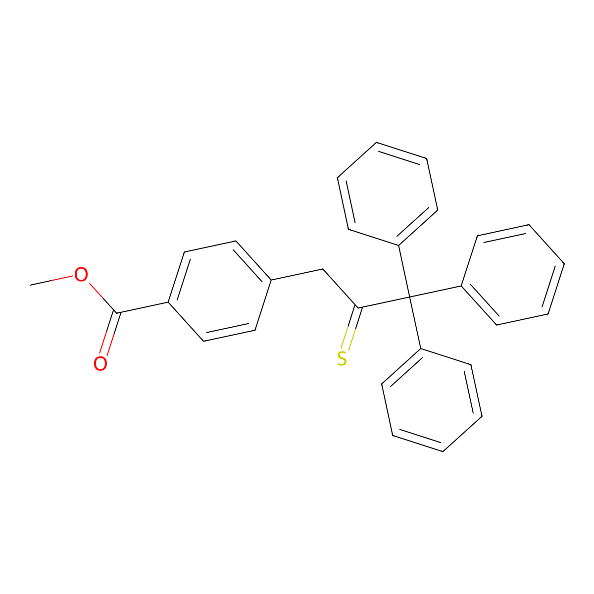 Methyl 4-(3,3,3-triphenyl-2-sulfanylidenepropyl)benzoate molecular structure, CAS 260355-01-9