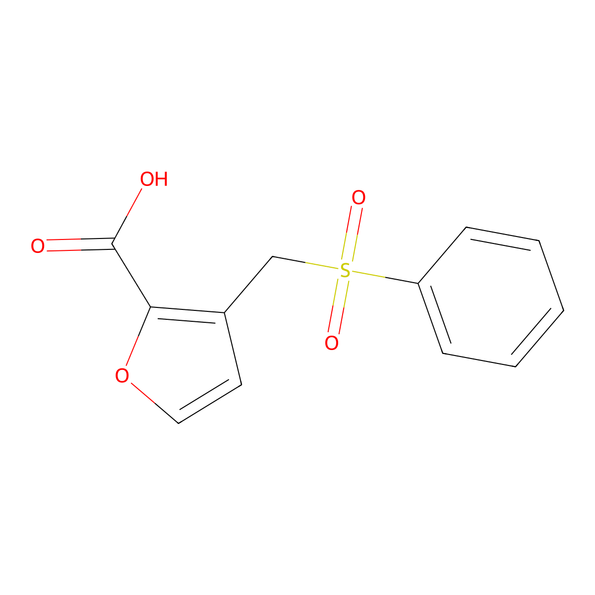 3-[(Benzenesulfonyl)methyl]furan-2-carboxylic acid molecular structure, CAS 260356-96-5