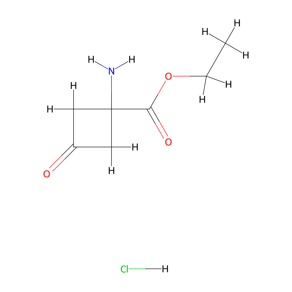 Ethyl 1-amino-3-oxo-cyclobutanecarboxylate;hydrochloride molecular structure, CAS 2603561-30-2