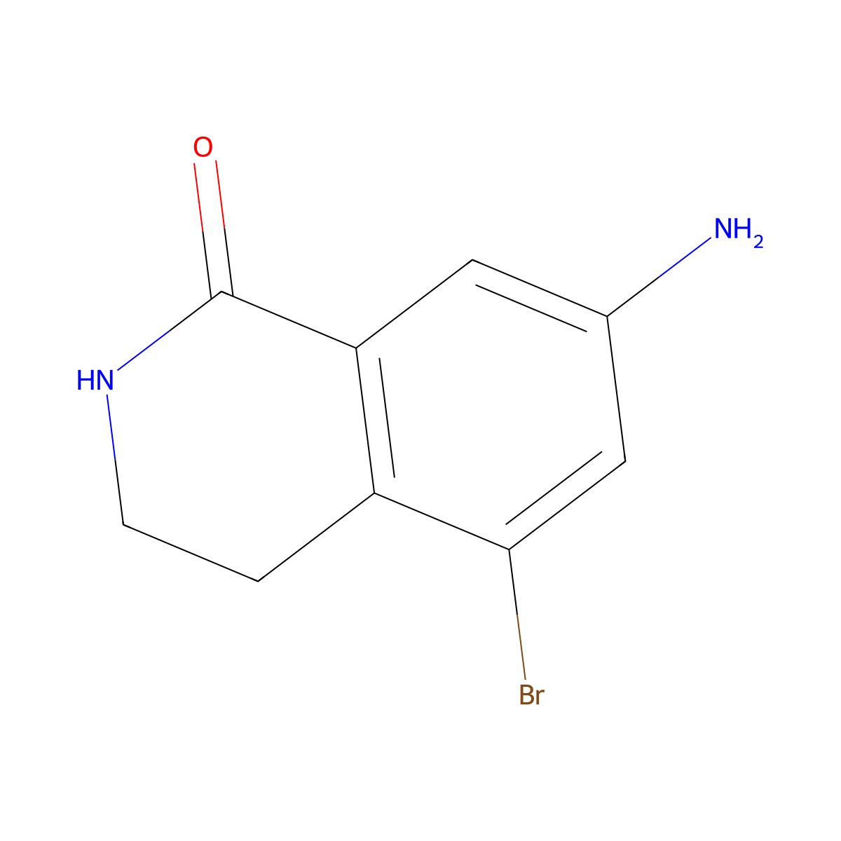 7-Amino-5-bromo-3,4-dihydro-2H-isoquinolin-1-one molecular structure, CAS 2603581-40-2
