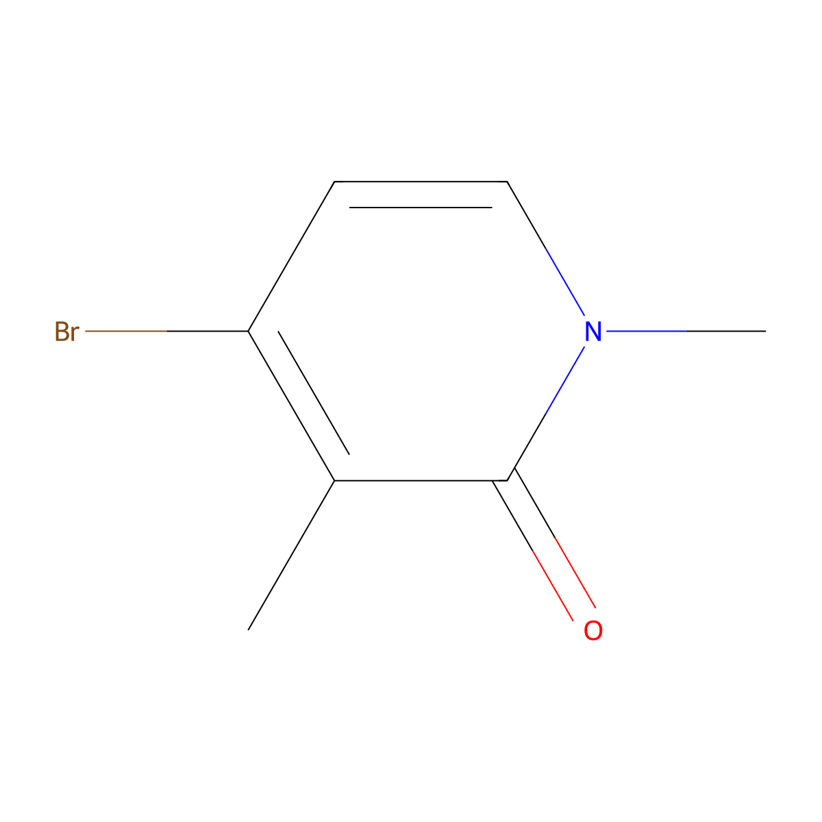 4-Bromo-1,3-dimethylpyridin-2(1H)-one molecular structure, CAS 2603583-52-2