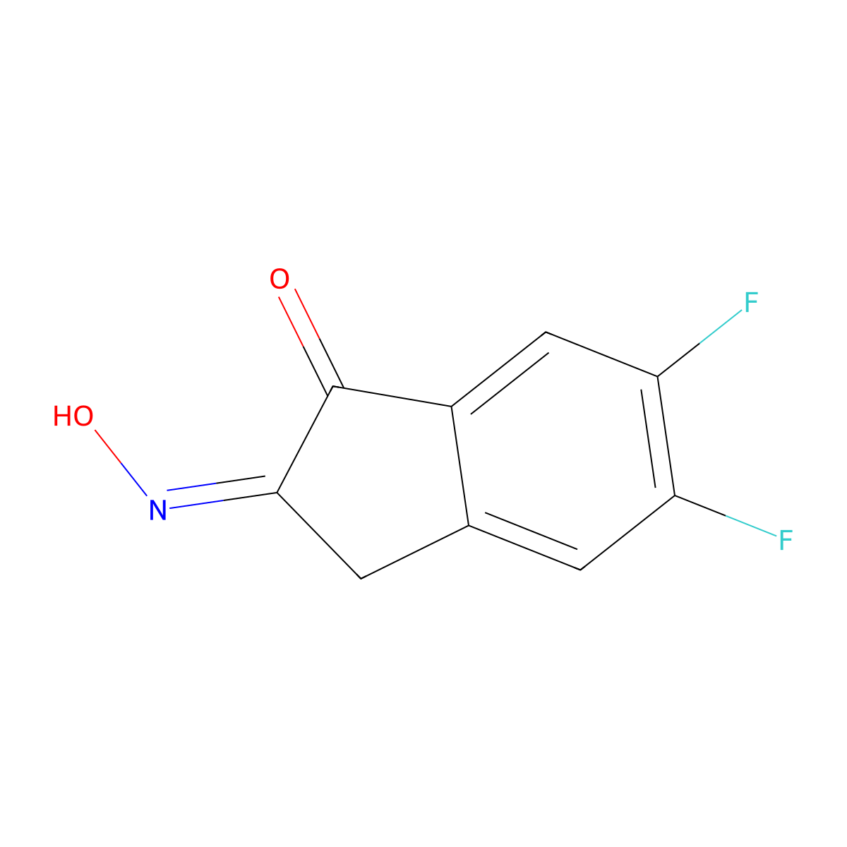 5,6-difluoro-2-hydroxyimino-3H-inden-1-one molecular structure, CAS 260359-14-6