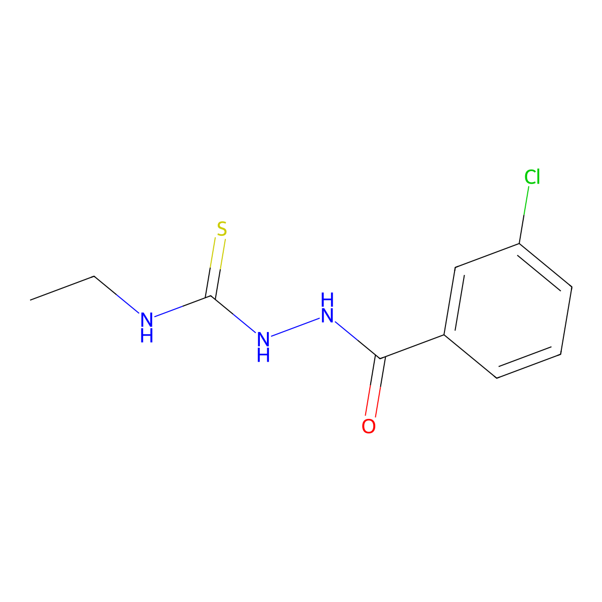 1-[(3-Chlorobenzoyl)amino]-3-ethylthiourea molecular structure, CAS 26036-05-5
