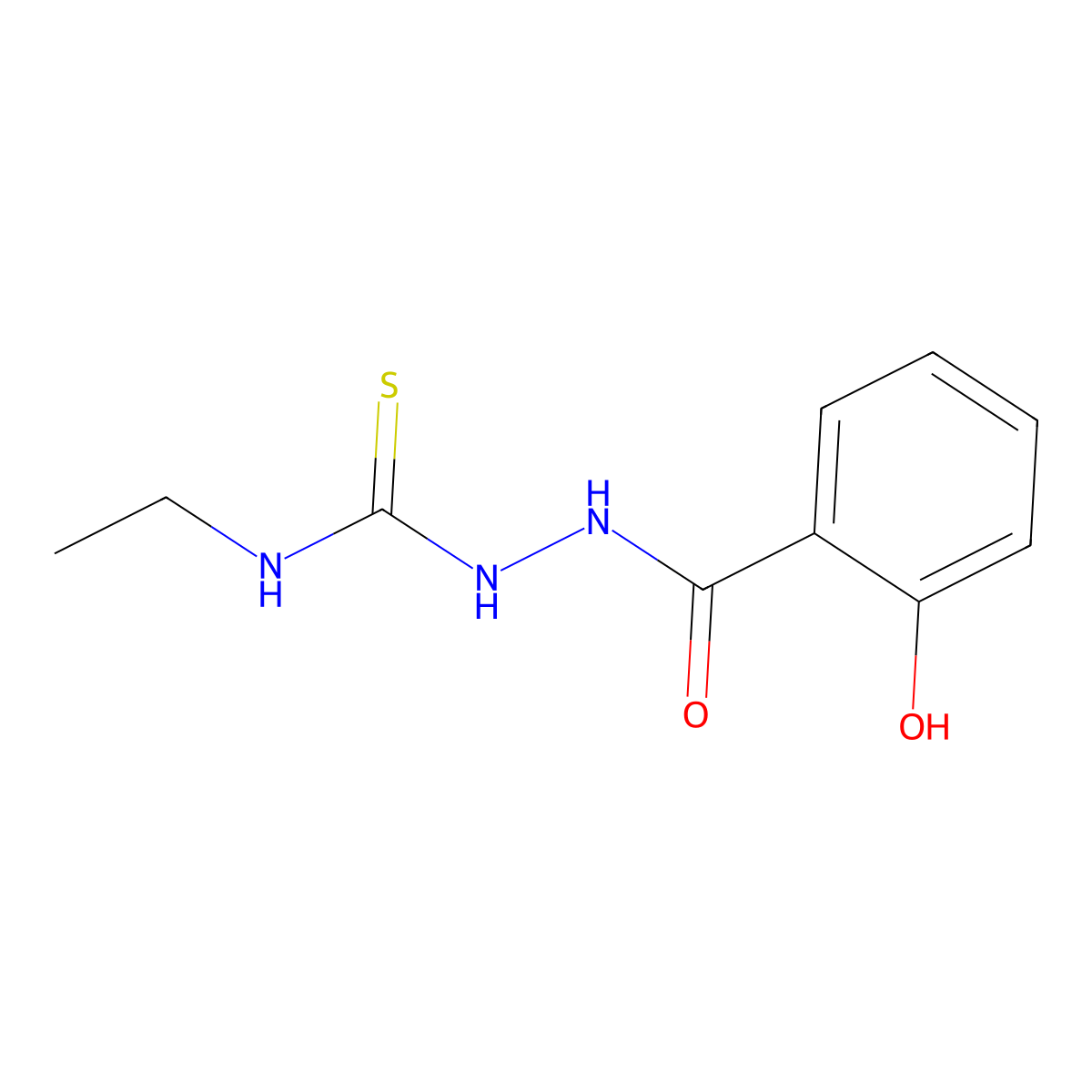 N-ethyl-2-[(2-hydroxyphenyl)carbonyl]hydrazinecarbothioamide molecular structure, CAS 26036-10-2