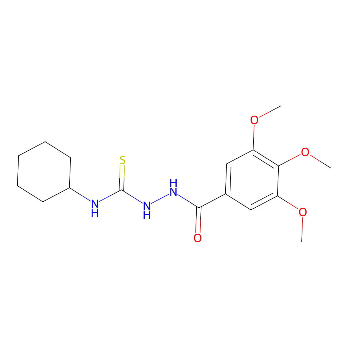1-Cyclohexyl-3-[(3,4,5-trimethoxybenzoyl)amino]thiourea molecular structure, CAS 26036-30-6