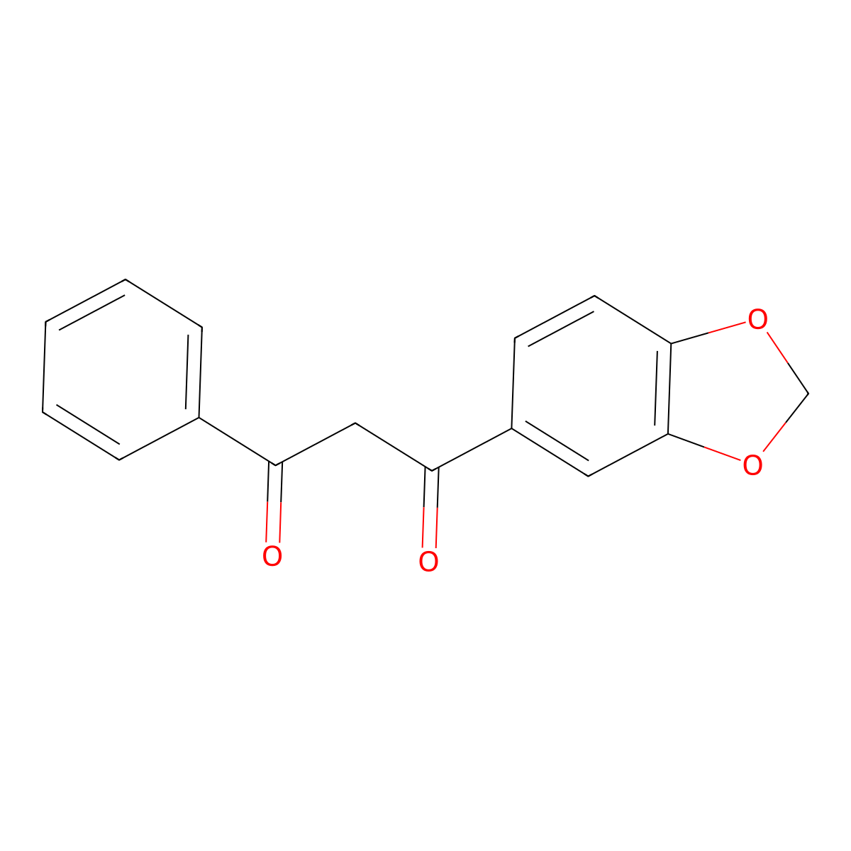 1,3-Propanedione, 1-(1,3-benzodioxol-5-yl)-3-phenyl- molecular structure, CAS 26036-40-8