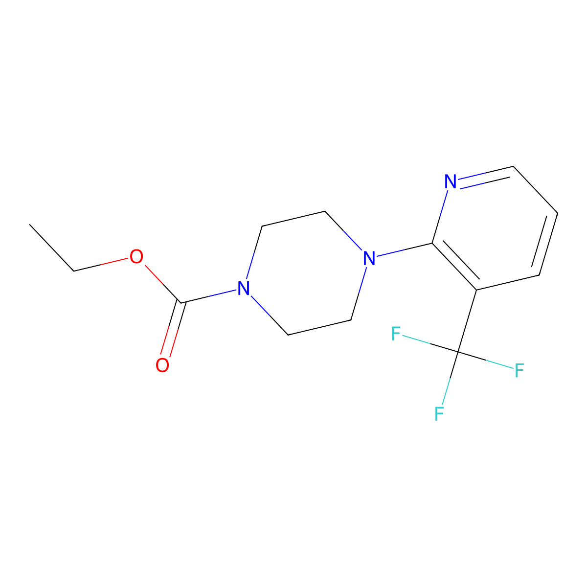 Ethyl 4-[3-(trifluoromethyl)pyridin-2-yl]piperazine-1-carboxylate molecular structure, CAS 260367-79-1