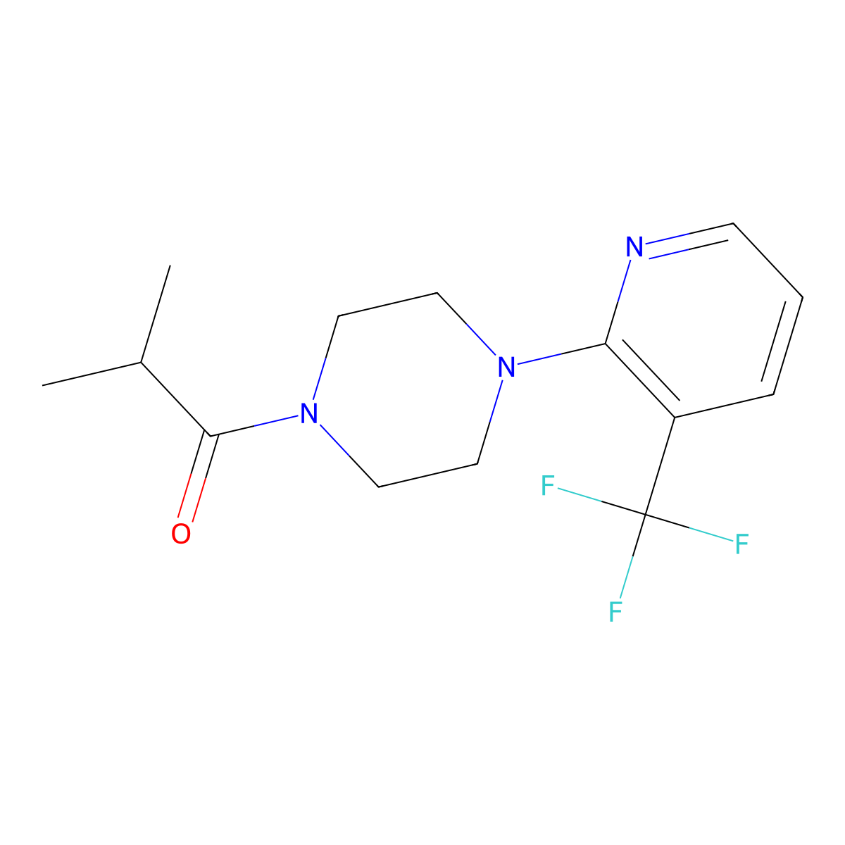 2-Methyl-1-{4-[3-(trifluoromethyl)pyridin-2-yl]piperazino}propan-1-one molecular structure, CAS 260367-81-5