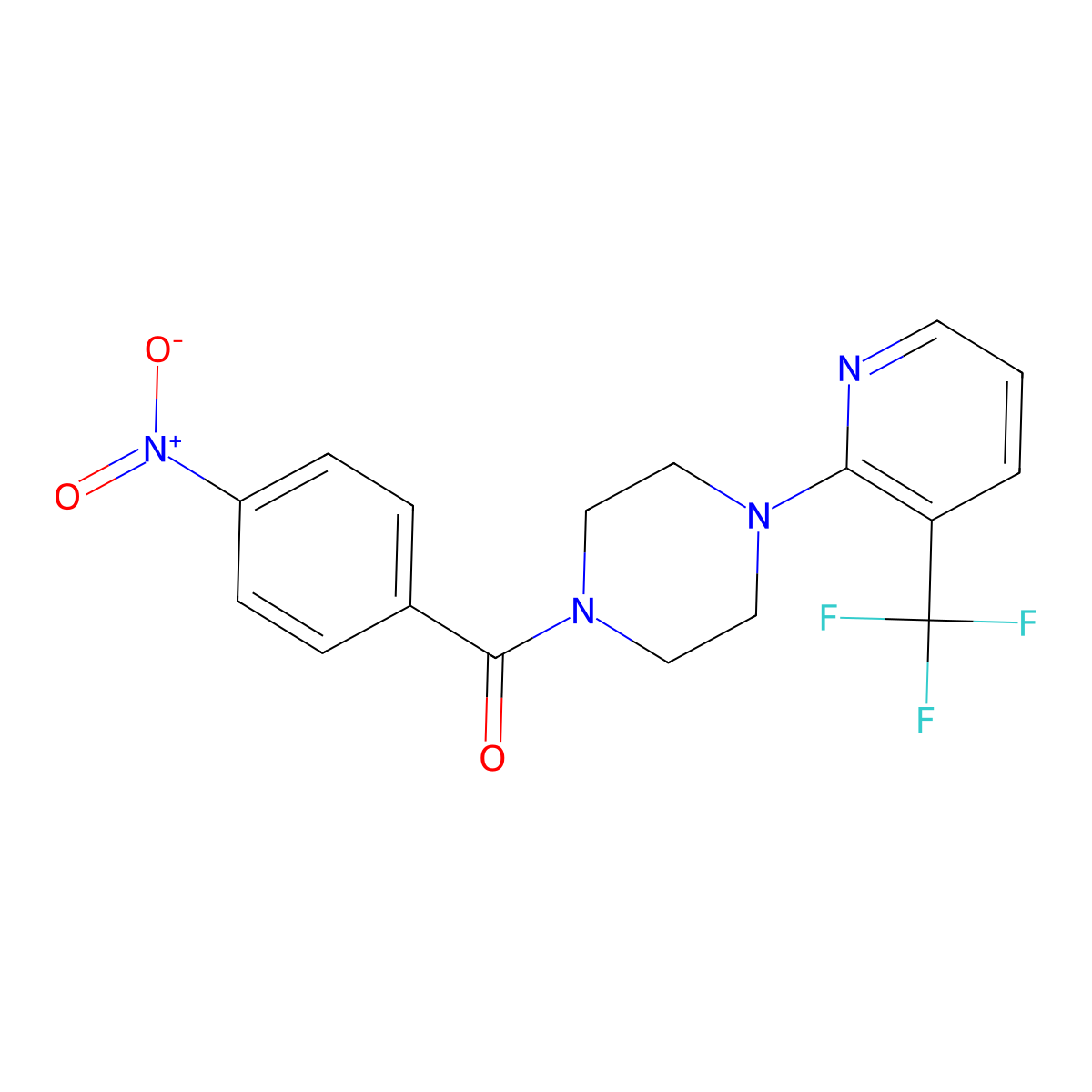 (4-Nitrophenyl)[4-[3-(trifluoromethyl)-2-pyridinyl]-1-piperazinyl]methanone molecular structure, CAS 260367-82-6