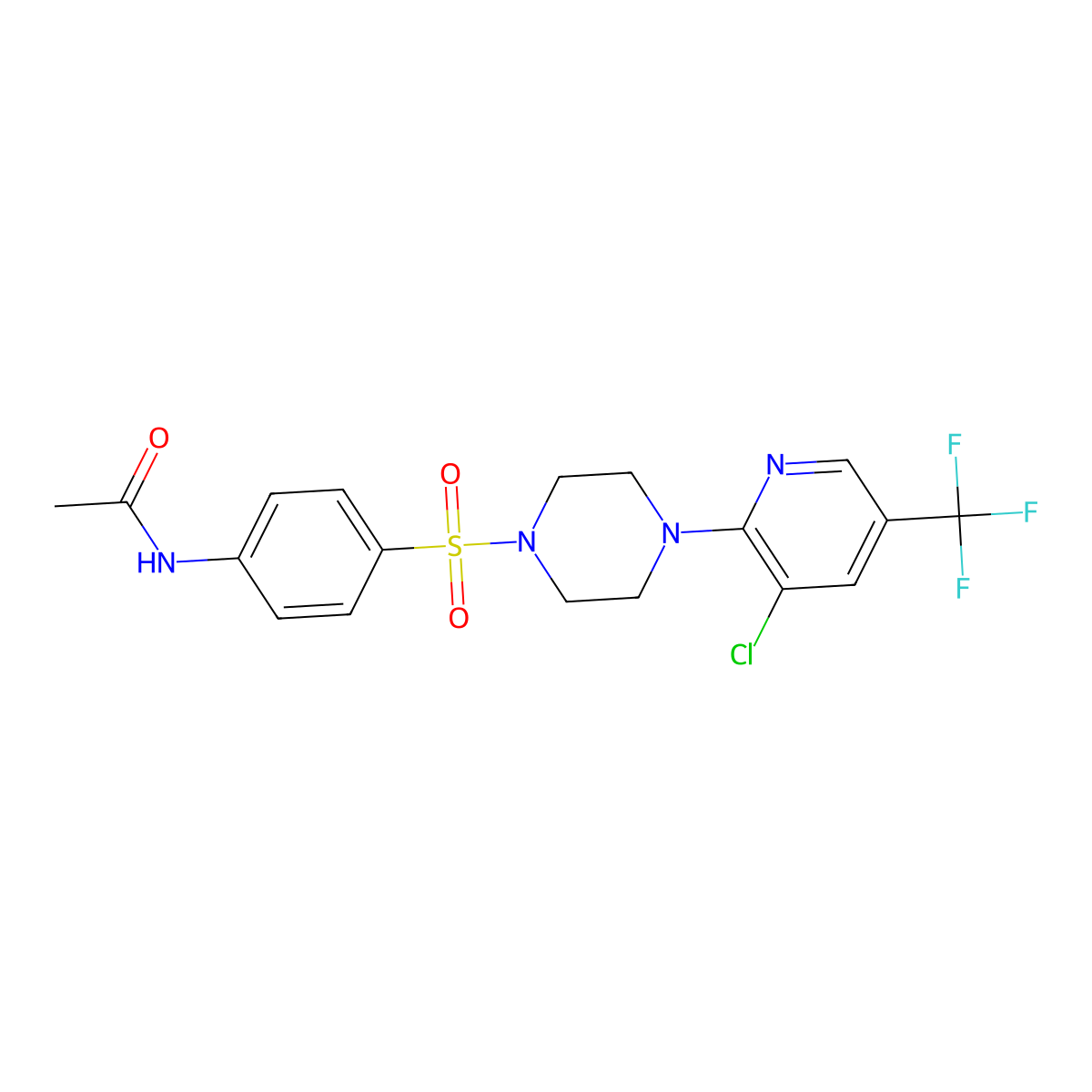 N-(4-((4-(3-Chloro-5-(trifluoromethyl)-2-pyridyl)piperazinyl)sulfonyl)phenyl)ethanamide molecular structure, CAS 260368-20-5