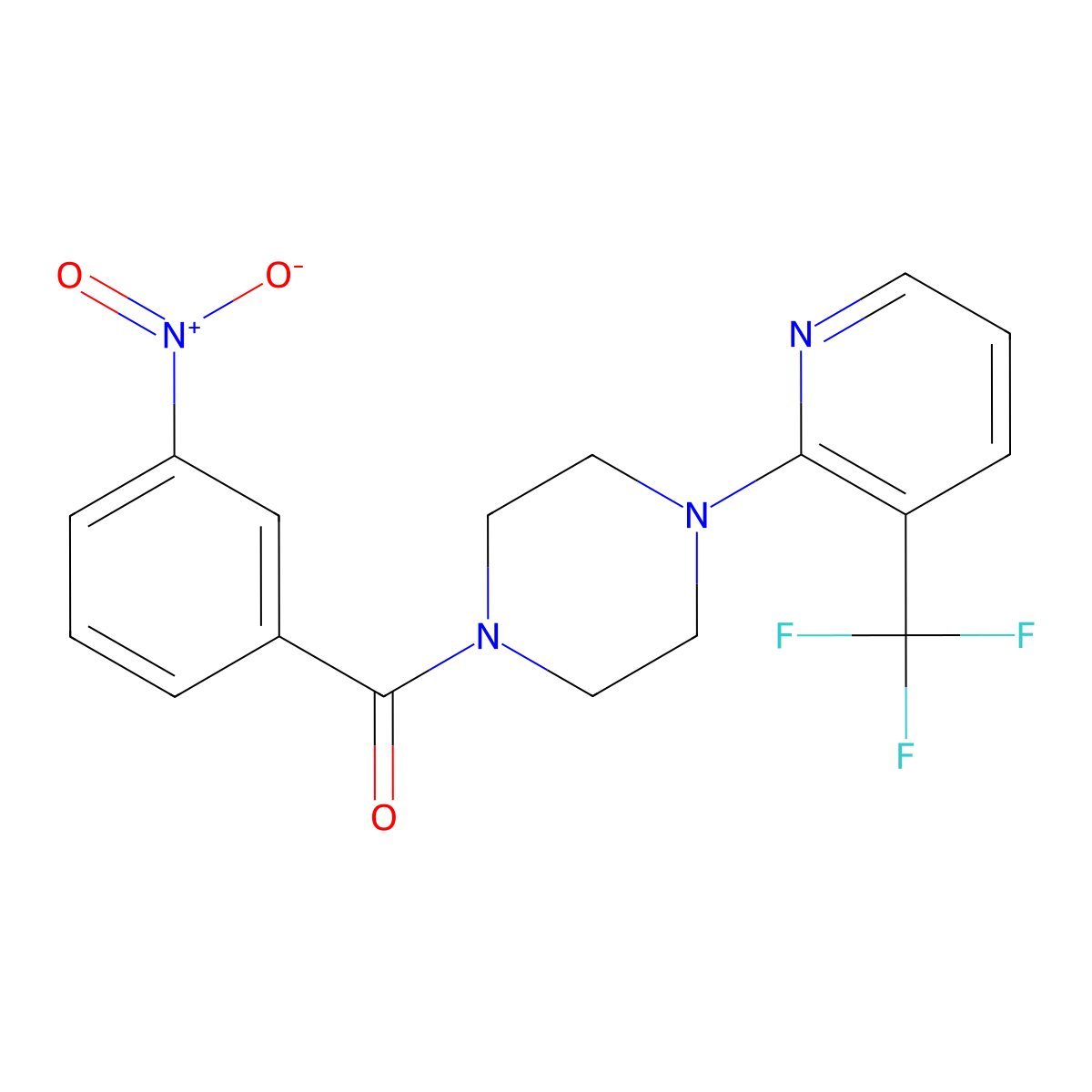 (3-Nitrophenyl)[4-[3-(trifluoromethyl)-2-pyridinyl]-1-piperazinyl]methanone molecular structure, CAS 260392-66-3