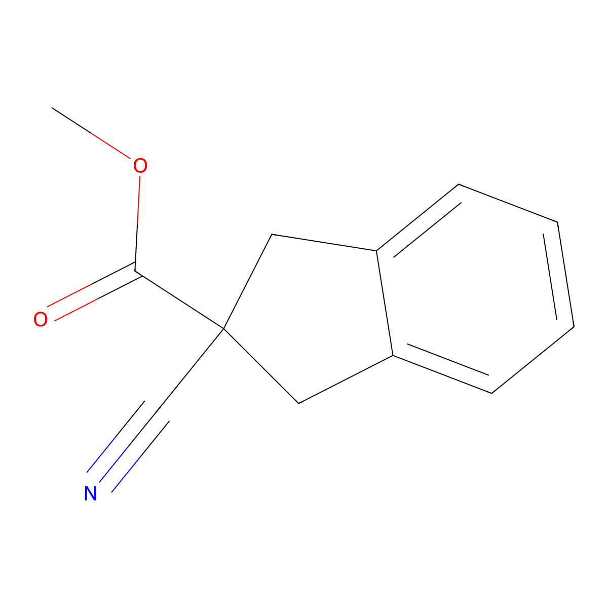 Methyl 2-cyano-2,3-dihydro-1H-indene-2-carboxylate molecular structure, CAS 260392-88-9