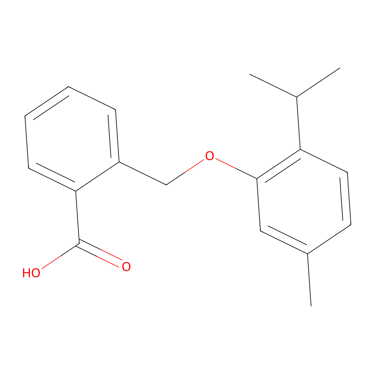 2-[(2-Isopropyl-5-methylphenoxy)methyl]benzoic acid molecular structure, CAS 260395-93-5