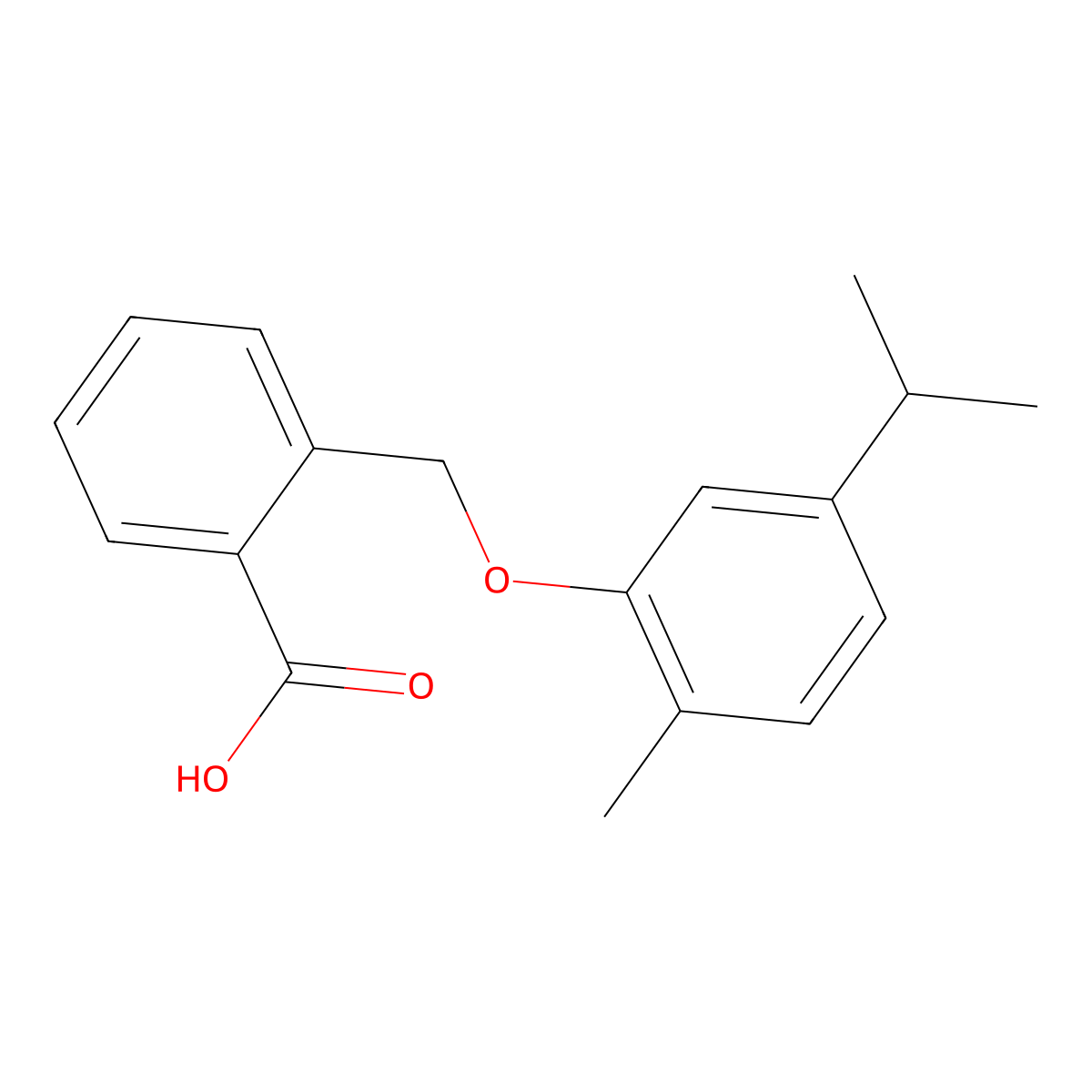 2-[[2-Methyl-5-(1-methylethyl)phenoxy]methyl]benzoic acid molecular structure, CAS 260395-95-7