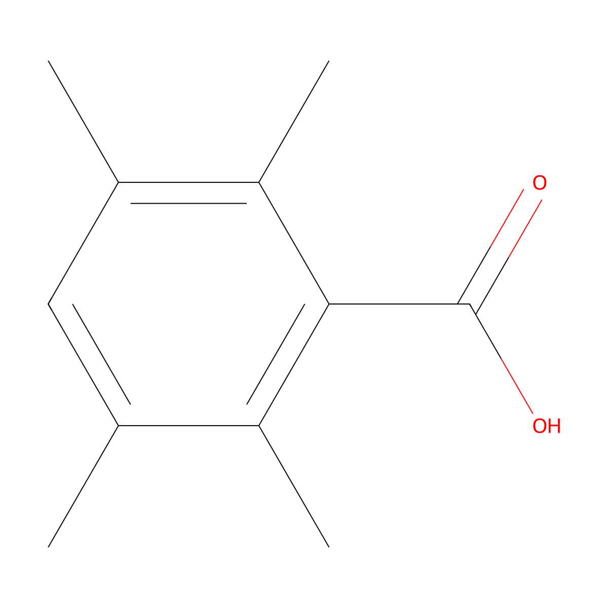 2,3,5,6-Tetramethylbenzoic acid molecular structure, CAS 2604-45-7