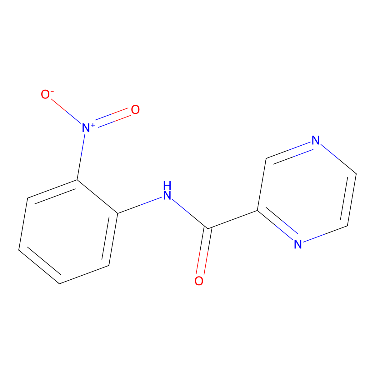 N-(2-nitrophenyl)pyrazine-2-carboxamide molecular structure, CAS 2604-91-3