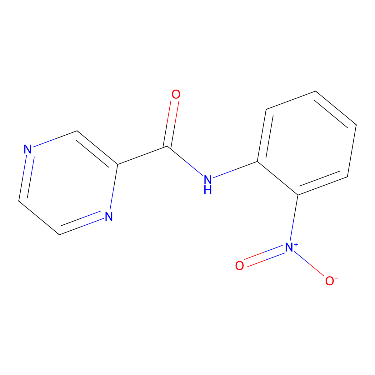 N-(2-nitrophenyl)pyrazine-2-carboxamide molecular structure, CAS 2604-91-3