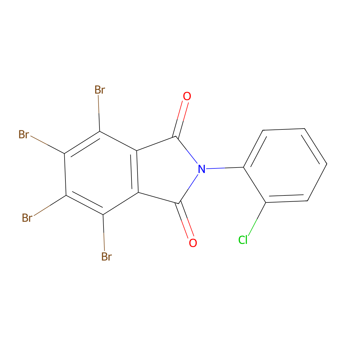 4,5,6,7-tetrabromo-2-(2-chlorophenyl)-1H-isoindole-1,3(2H)-dione molecular structure, CAS 26040-43-7
