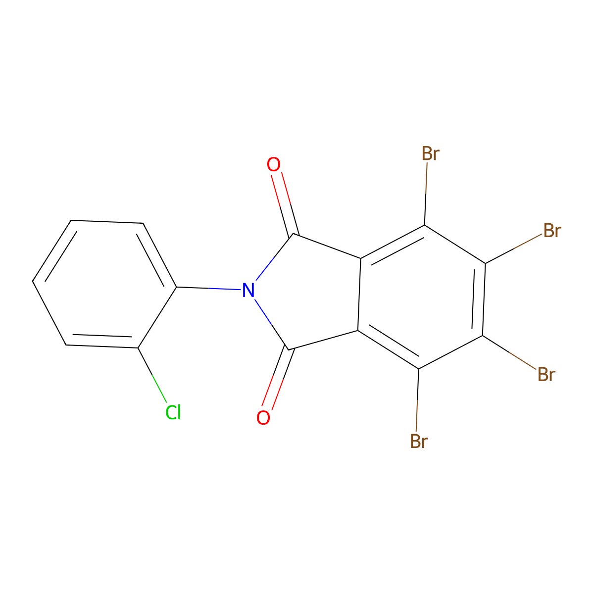 4,5,6,7-tetrabromo-2-(2-chlorophenyl)-1H-isoindole-1,3(2H)-dione molecular structure, CAS 26040-43-7