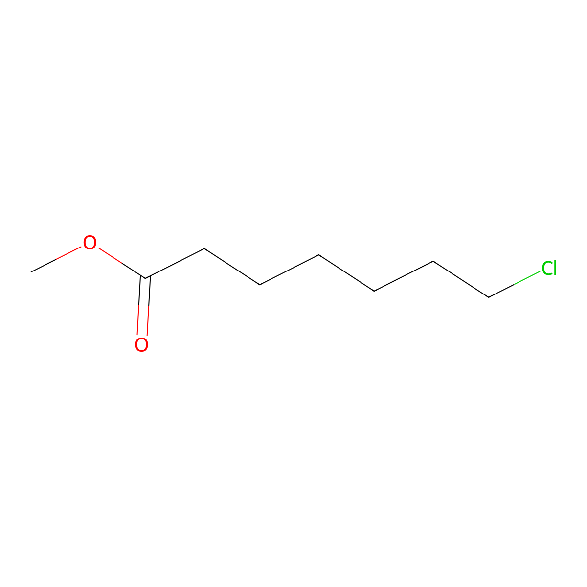 Methyl 7-chloroheptanoate molecular structure, CAS 26040-62-0