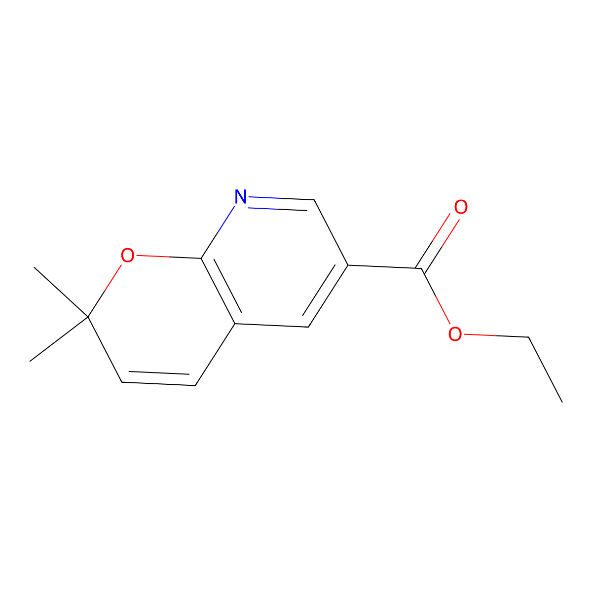 Ethyl 2,2-dimethyl-2H-pyrano[2,3-B]pyridine-6-carboxylate molecular structure, CAS 260402-24-2