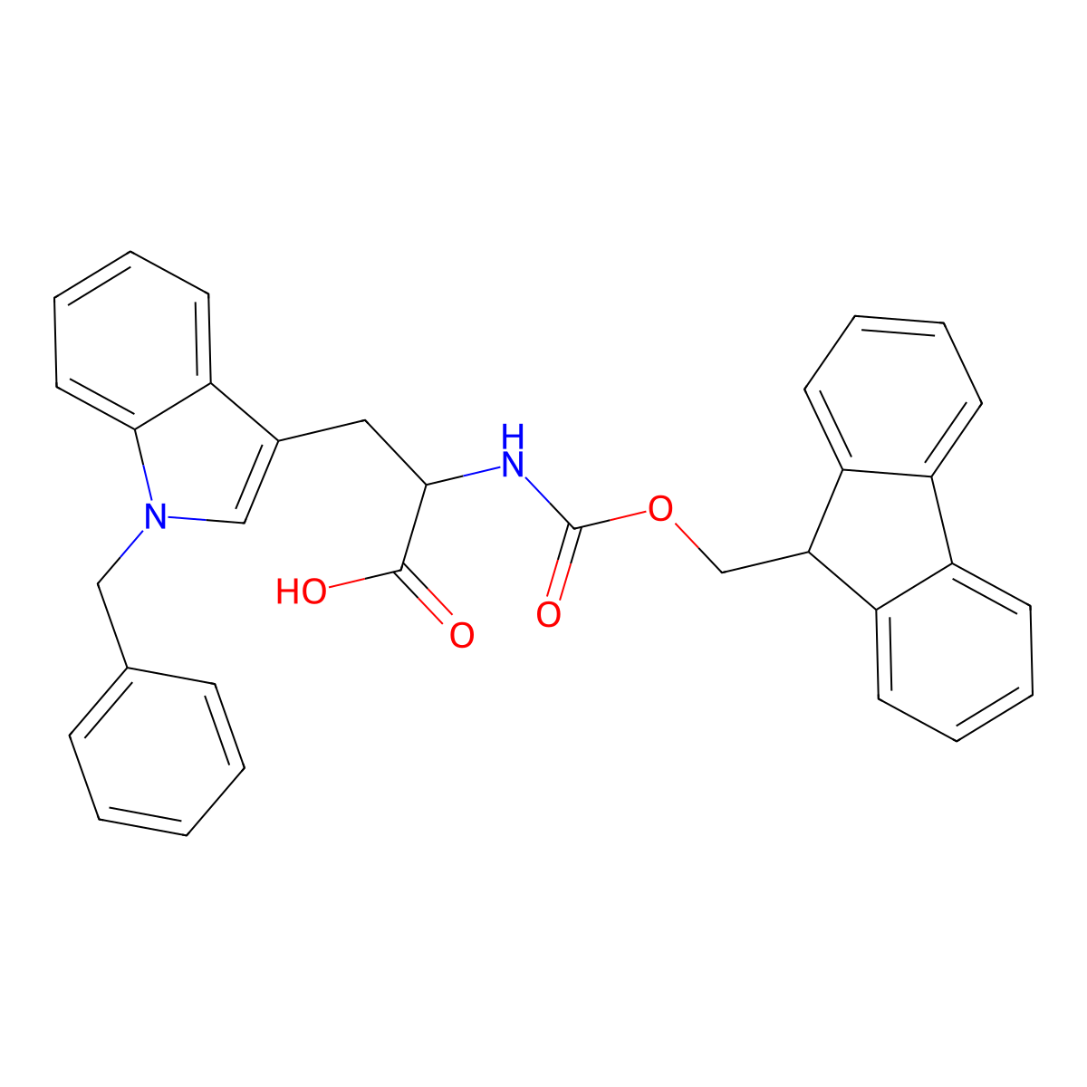N-Fmoc-1-benzyl-L-tryptophan molecular structure, CAS 260403-69-8