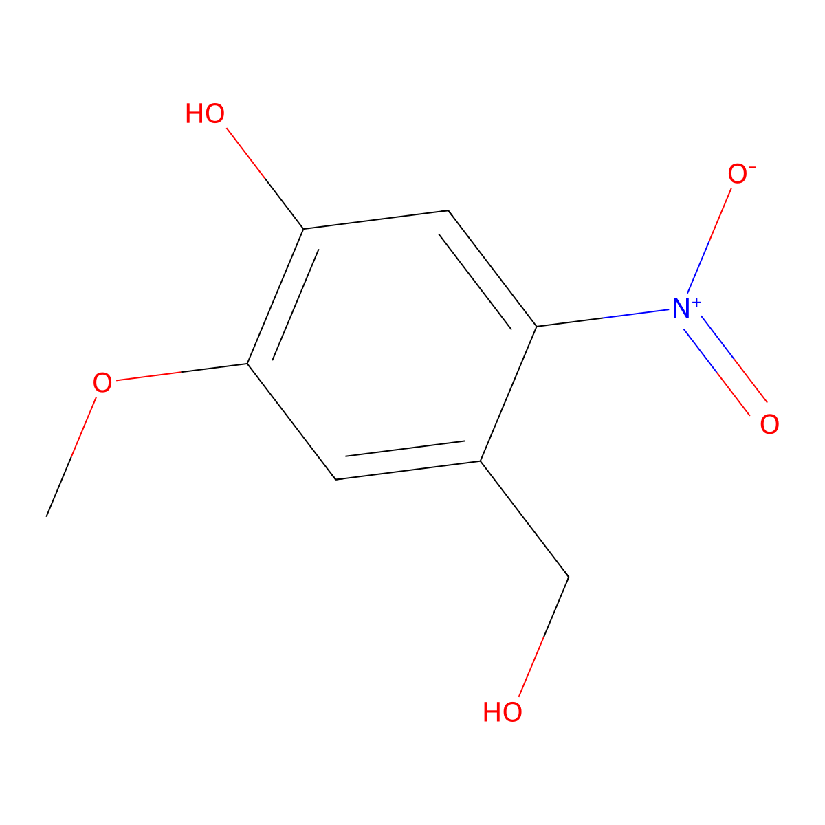 4-(Hydroxymethyl)-2-methoxy-5-nitrophenol molecular structure, CAS 260417-00-3
