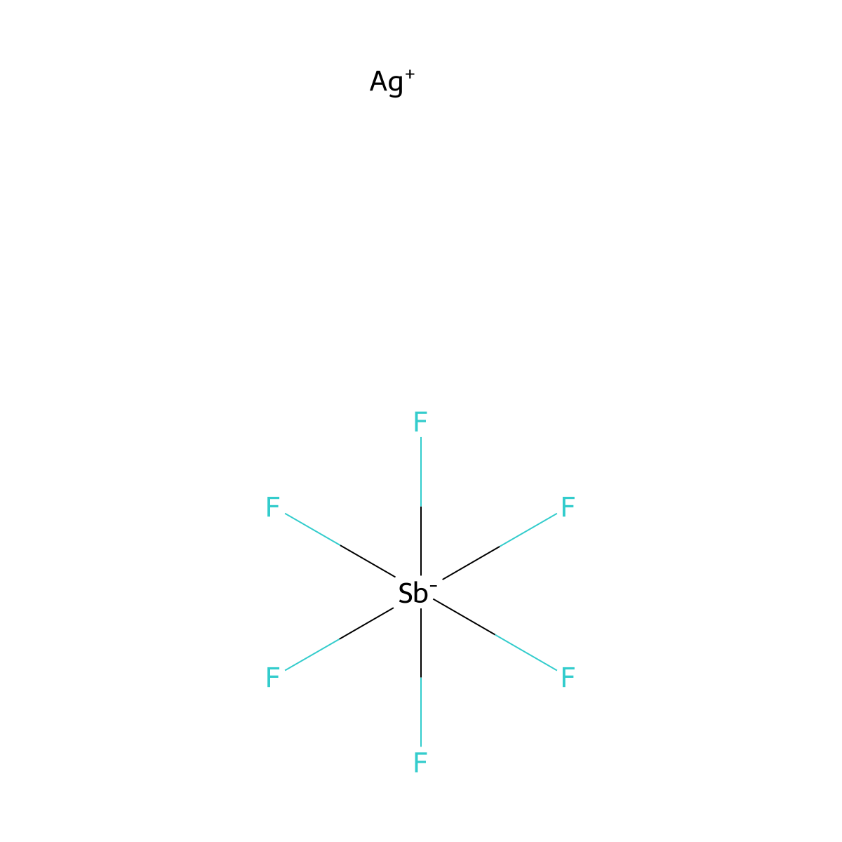 Silver hexafluoroantimonate molecular structure, CAS 26042-64-8