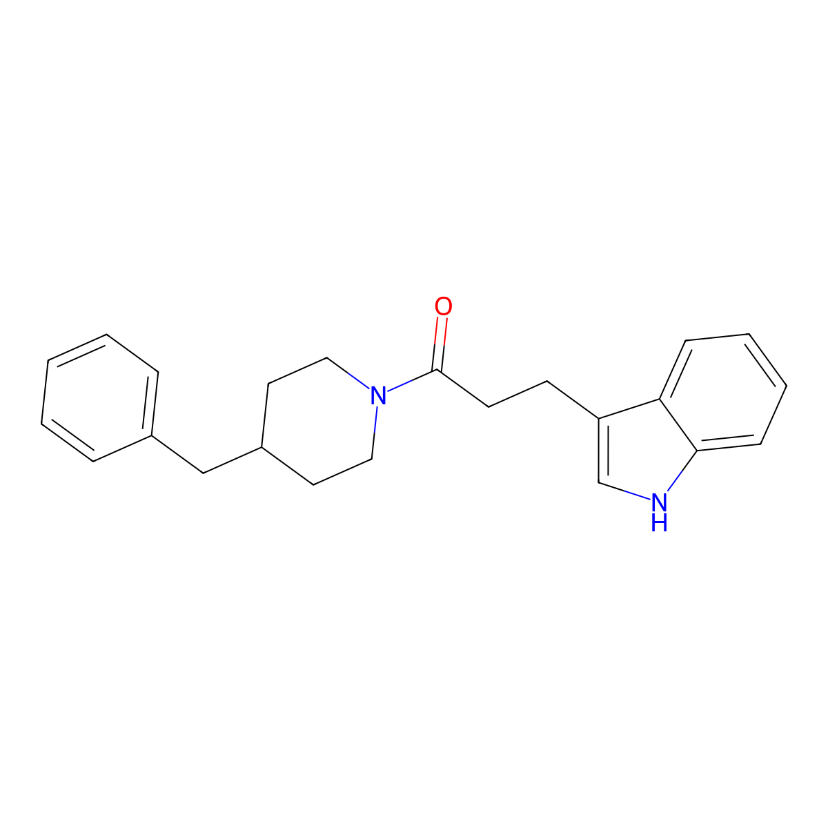 1-(4-Benzylpiperidin-1-yl)-3-(1H-indol-3-yl)propan-1-one molecular structure, CAS 260427-81-4